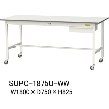 軽量作業台/耐荷重128kg_引き出し付_移動式H825_ワークテーブル150シリーズ 山金工業