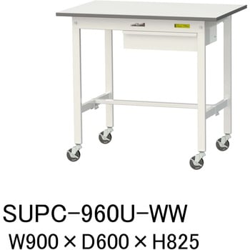 軽量作業台/耐荷重128kg_引き出し付_移動式H825_ワークテーブル150シリーズ 山金工業