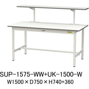 軽量作業台/耐荷重150kg_架台付_固定式H740_ワークテーブル150シリーズ 山金工業