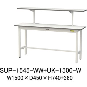 軽量作業台/耐荷重150kg_架台付_固定式H740_ワークテーブル150シリーズ 山金工業