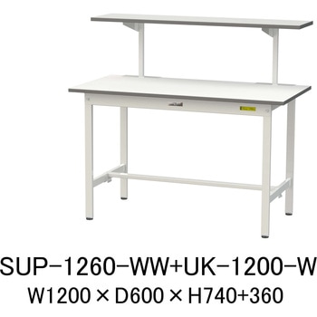 軽量作業台/耐荷重150kg_架台付_固定式H740_ワークテーブル150シリーズ 山金工業