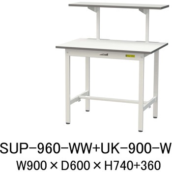 軽量作業台/耐荷重150kg_架台付_固定式H740_ワークテーブル150シリーズ 山金工業