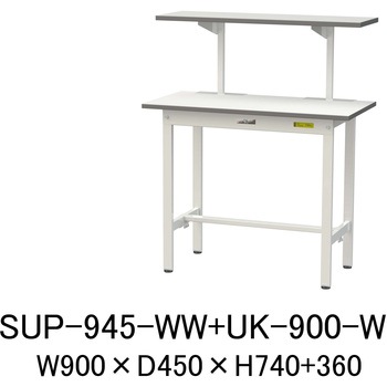 軽量作業台/耐荷重150kg_架台付_固定式H740_ワークテーブル150シリーズ 山金工業
