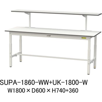 軽量作業台/耐荷重150kg_架台付_高さ調整H600～900_ワークテーブル150シリーズ 山金工業