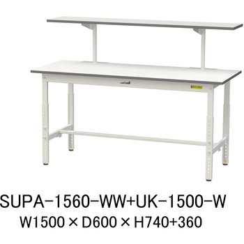 軽量作業台/耐荷重150kg_架台付_高さ調整H600～900_ワークテーブル150シリーズ 山金工業