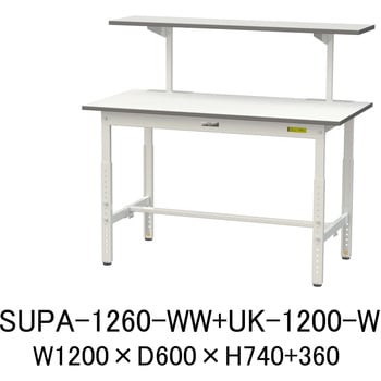 軽量作業台/耐荷重150kg_架台付_高さ調整H600～900_ワークテーブル150シリーズ 山金工業