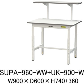 軽量作業台/耐荷重150kg_架台付_高さ調整H600～900_ワークテーブル150シリーズ 山金工業