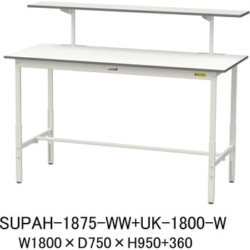 軽量作業台/耐荷重150kg_架台付_高さ調整H900～1200_ワークテーブル150シリーズ 山金工業