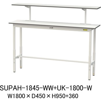 軽量作業台/耐荷重150kg_架台付_高さ調整H900～1200_ワークテーブル150シリーズ 山金工業