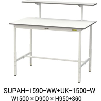 軽量作業台/耐荷重150kg_架台付_高さ調整H900～1200_ワークテーブル150シリーズ 山金工業