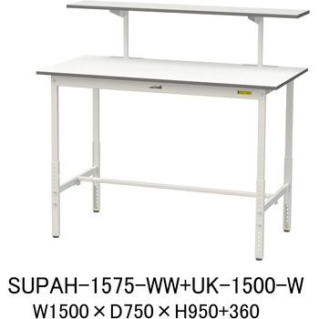 軽量作業台/耐荷重150kg_架台付_高さ調整H900～1200_ワークテーブル150シリーズ 山金工業
