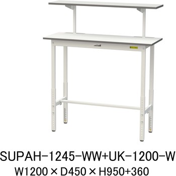 軽量作業台/耐荷重150kg_架台付_高さ調整H900～1200_ワークテーブル150シリーズ 山金工業