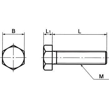 ＰＴＦＥ 六角ボルト【1個】PTFE 6ｶｸBT 10 X 60 標準(または鉄) / 生地