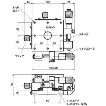 TAM XY軸アルミクロスローラステージ NBK(鍋屋バイテック会社)