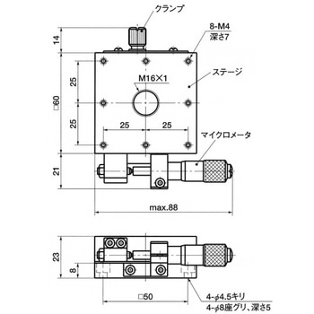 TAM X軸アルミクロスローラステージ NBK(鍋屋バイテック会社)