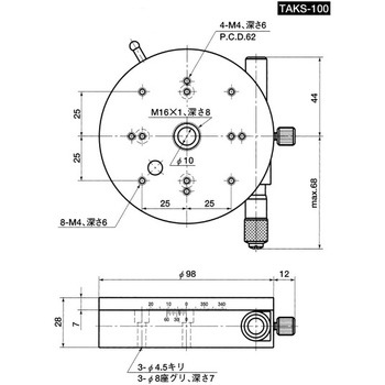 TKSP/TAKS 粗微動回転ステージ NBK(鍋屋バイテック会社)