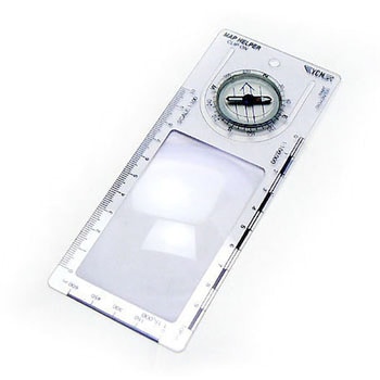 ルーペ付マップコンパス クリアー光学