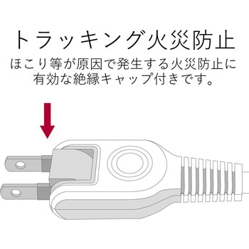 電源タップ 2P ホコリ防止シャッター付 スイングプラグ 延長コード コンセント エレコム