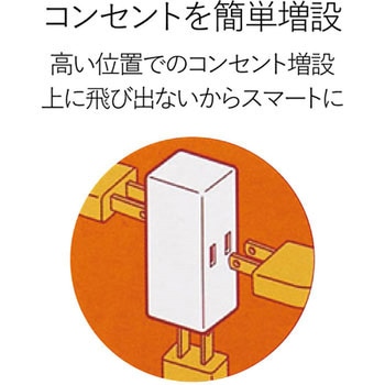 コンセントタップ 3個口 2P 3方向に分配 トリプルタップ エレコム