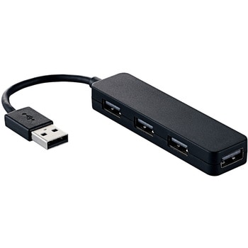 USBハブ 2.0 4ポート バスパワー コンパクト スティックタイプ