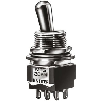 KNITTER-SWITCH トグルスイッチ (オン)-オンー(オン) 双極双投(DPDT) KNITTER-SWITCH