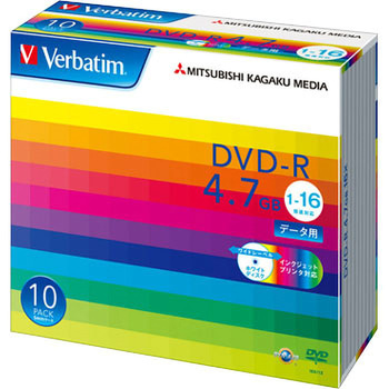 DVD-R 1回記録用 4.7GB 1-16倍速 インクジェットプリンター対応 Verbatim(バーベイタム)