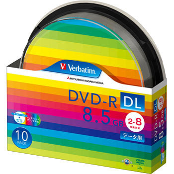 DVD-R ＜片面2層＞ 1回記録用 8.5GB 2-8倍速 インクジェットプリンター対応 スピンドルケース Verbatim(バーベイタム)