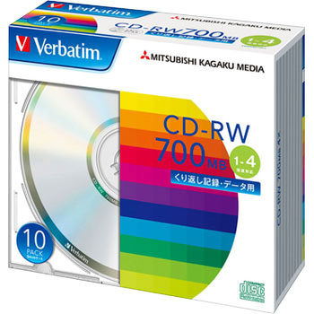 CD-RW 繰り返し記録用 700MB 1-4倍速 Verbatim(バーベイタム)