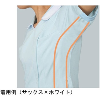 作業服 メディカルウェア ベルデクセル 女性用スクラブ VEM220上 ホワイト Sサイズ ミドリ安全
