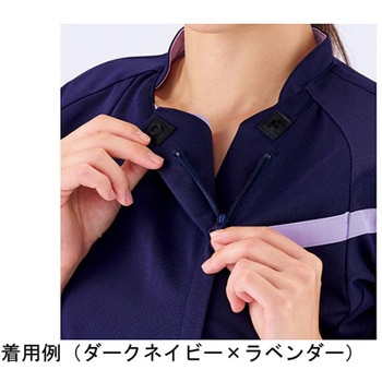 作業服 メディカルウェア ベルデクセル スクラブ VEM326上 ダークネイビー×コバルトグリーン Mサイズ ミドリ安全
