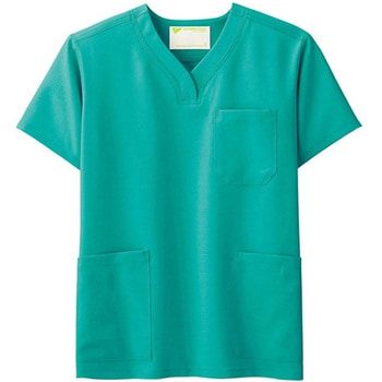 作業服 メディカルウェア ベルデクセルフレックス 男女兼用スクラブ VEM1006上 グリーン Mサイズ ミドリ安全