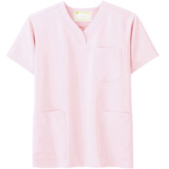 作業服 メディカルウェア ベルデクセルフレックス 男女兼用スクラブ VEM1012上 ペールピンク 4Lサイズ ミドリ安全