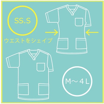 作業服 メディカルウェア ベルデクセルフレックス 男女兼用スクラブ VEM1006上 グリーン Mサイズ ミドリ安全