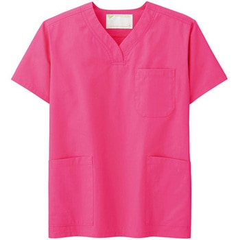 作業服 メディカルウェア ベルデクセルフレックス 男女兼用スクラブ VEM1011上 チェリーピンク Sサイズ ミドリ安全