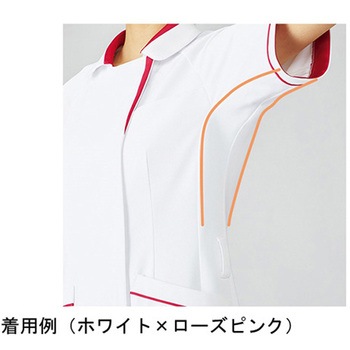 作業服 メディカルウェア ベルデクセル 女性用チュニック VEM243上 サックス×ホワイト SSサイズ ミドリ安全