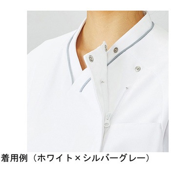 作業服 メディカルウェア ベルデクセル 女性用チュニック VEM243上 サックス×ホワイト SSサイズ ミドリ安全
