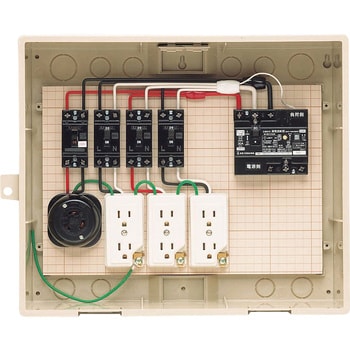 屋外電力用仮設ボックス (漏電しゃ断器・分岐ブレーカ・コンセント内蔵