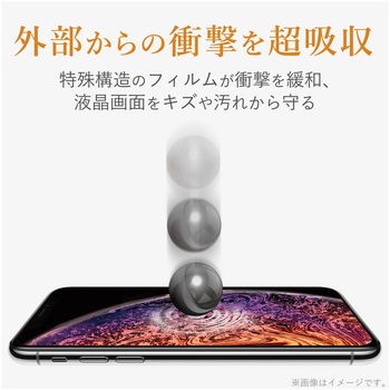 iPhone11 iPhoneXR フィルム フルカバー 耐衝撃 反射防止 指紋防止 エレコム