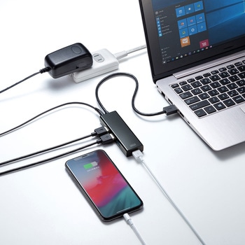 急速充電ポート付きUSB3.1 Gen1 ハブ サンワサプライ