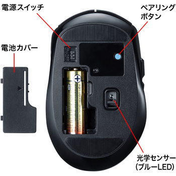 Bluetooth 5.0 ブルーLEDマウス サンワサプライ