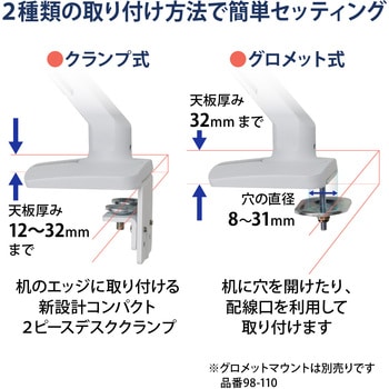 エルゴトロン MXV モニターアーム スリムタイプ ホワイト 34インチ(3.2~9.1kg)まで VESA規格対応 ERGOTRON(エルゴトロン)