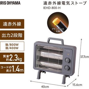 遠赤外線電気ストーブ 小型 ブラックコートヒーター