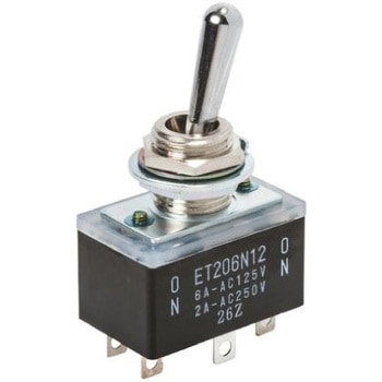 Copal Electronics トグルスイッチ On-On DPDT パネルマウント 12 A @ 250 V ac、20 A @ 125 V ac ニデックコンポーネンツ(日本電産コパル電子/フジソク)