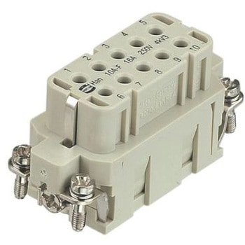 Harting ヘビーデューティコネクタ Han A シリーズ メス 10極 16A 250 V 10 A ハーティング