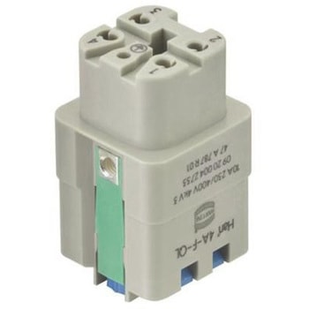 Harting ヘビーデューティコネクタ Han A シリーズ メス 4極 10A 600 V ハーティング