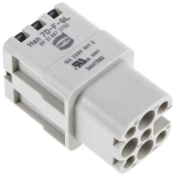 Harting ヘビーデューティコネクタ Han D シリーズ メス 8極 10A 250 V ハーティング