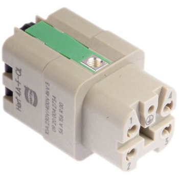 Harting ヘビーデューティパワーコネクタ Han A シリーズ メス 4極 10A 600 V 3A ハーティング