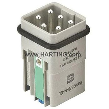 Harting ヘビーデューティパワーコネクタ Han Q シリーズ オス 5極 16A 600 V 3 A ハーティング