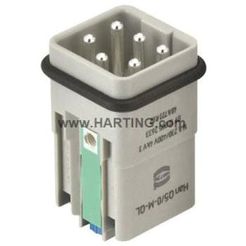 Harting ヘビーデューティパワーコネクタ Han Q シリーズ オス 5極 16A 600 V 3 A ハーティング