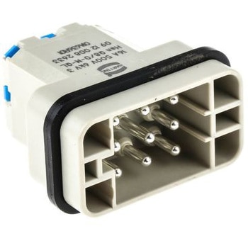 Harting ヘビーデューティパワーコネクタ Han Q シリーズ オス 8極 16A 600 V Han-Compact ハーティング